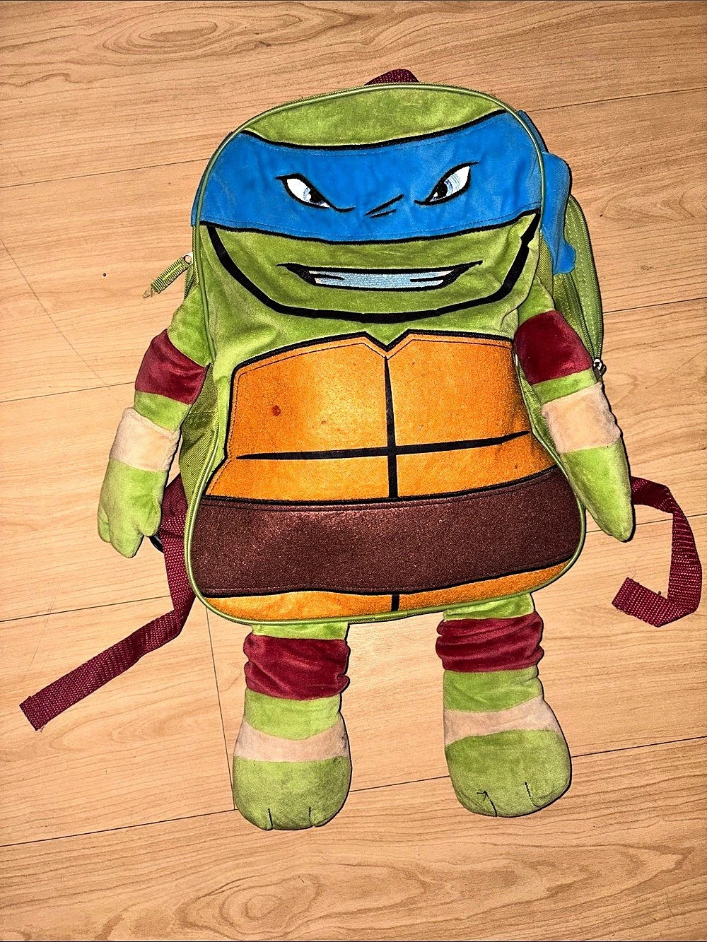 Teenage Mutant Ninja Turtles Leonardo Plush Character Backpack Green & Red